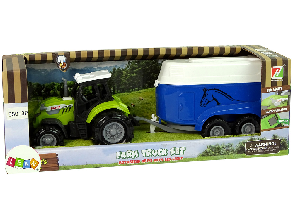 Traktorius su priekaba arkliui leantoys green farm