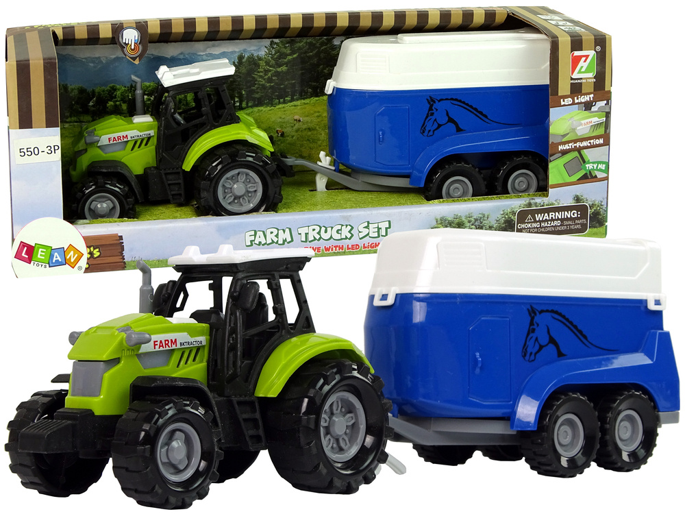 Traktorius Su Priekaba Arkliui Leantoys Green Farm