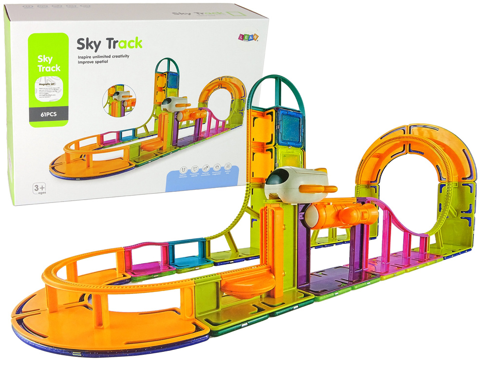 Magnetinės konstrukcinės kaladėlės sky track lean toys, 61 d.