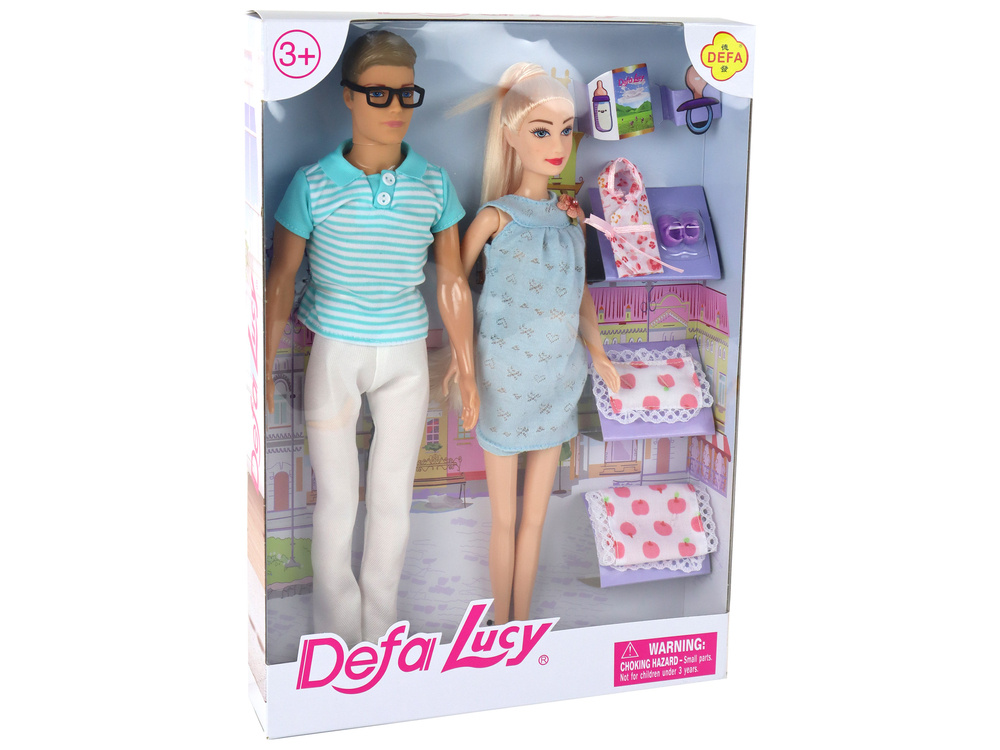 Nėščia lėlė lucy su vyru leantoys