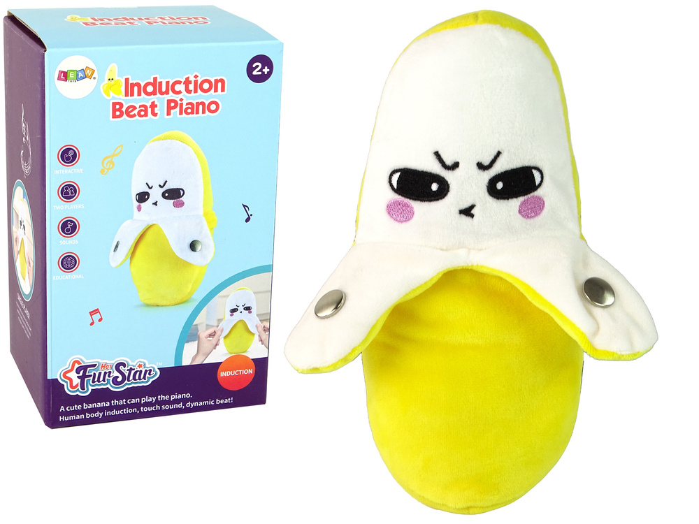 Pliušinis interaktyvus bananas su muzika leantoys, 22cm