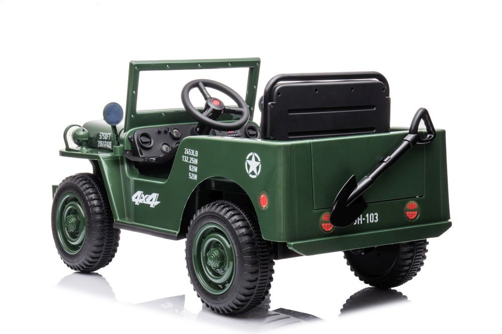 Vaikiškas elektromobilis jh103, armijos žalias