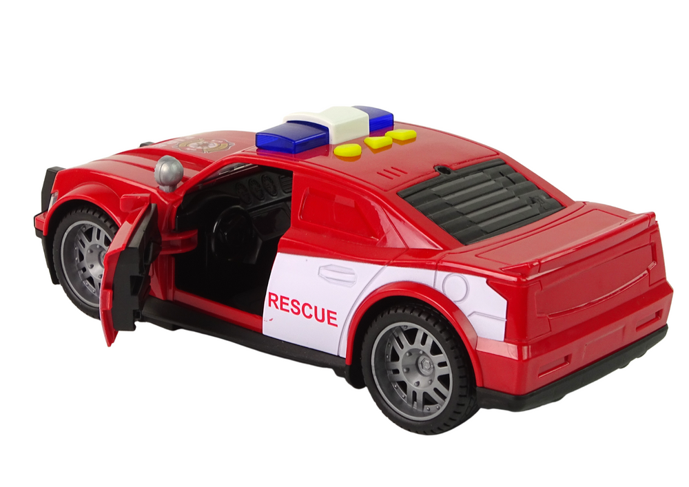 Žaislinis ugniagesių gelbėtojų automobilis lean toys, raudona/balta, 25x9x11 cm