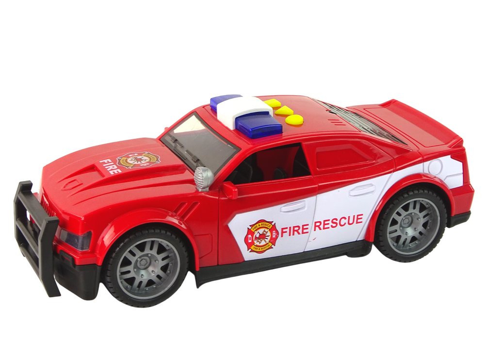 Žaislinis ugniagesių gelbėtojų automobilis lean toys, raudona/balta, 25x9x11 cm