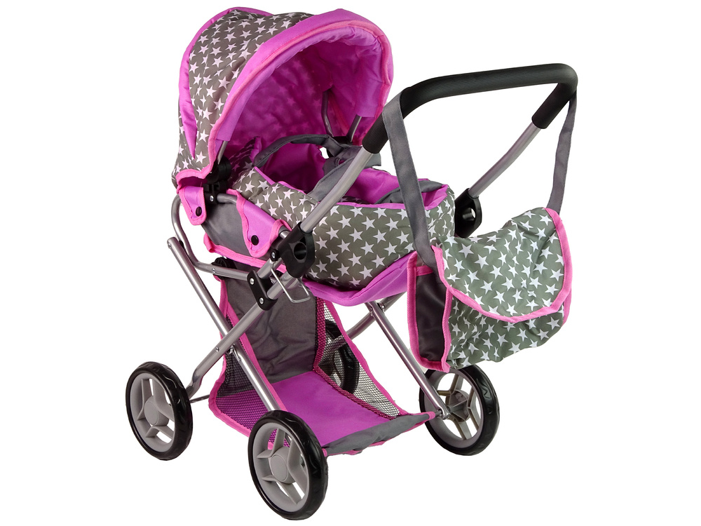 Lėlių vežimėlis 2in1 rinkinys leantoys