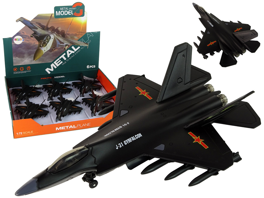 Žaislinis naikintuvas lean toys, juodas, 1 vnt
