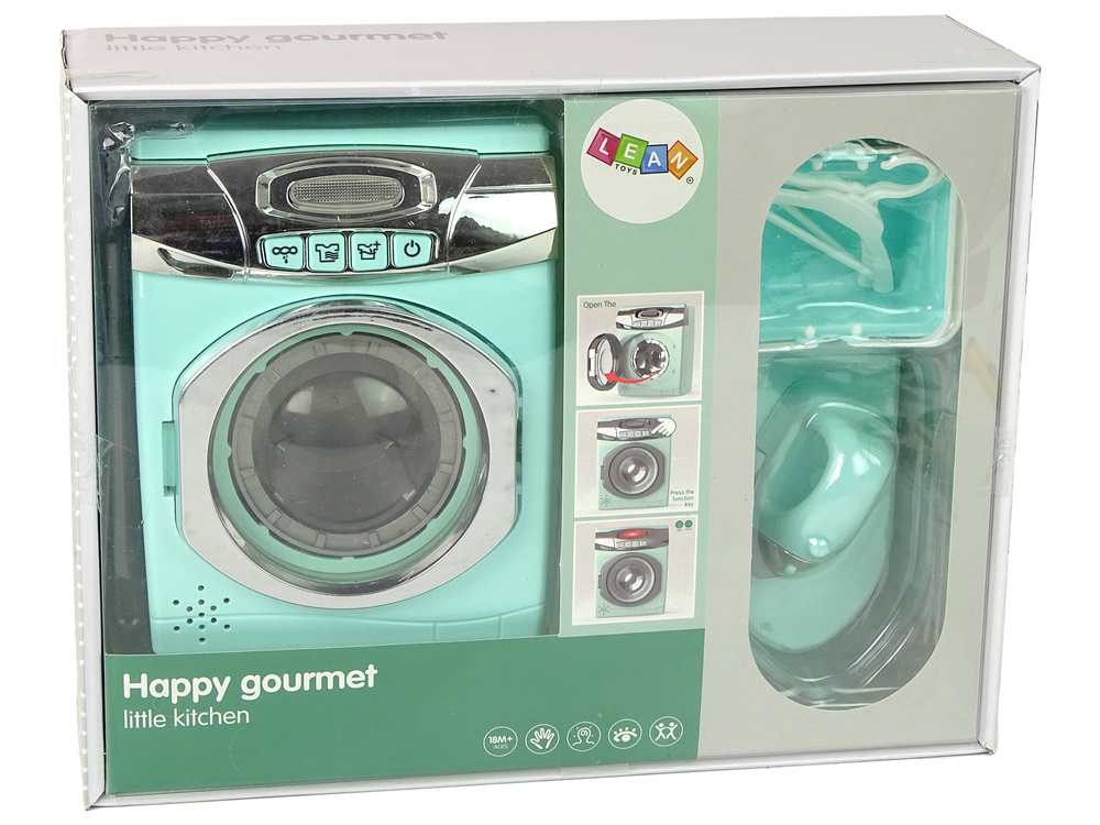 Vaikiška skalbimo mašina su priedais lean toys, 6d.
