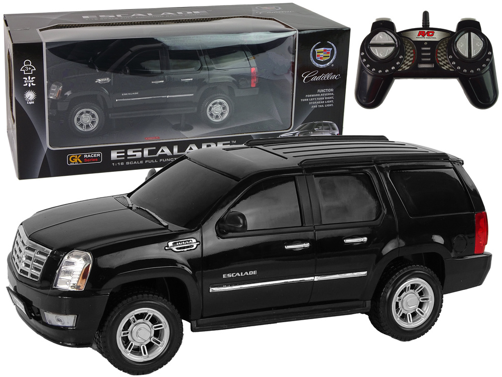 Nuotoliniu būdu valdomas automobilis cadillac escalade leantoys, juodas