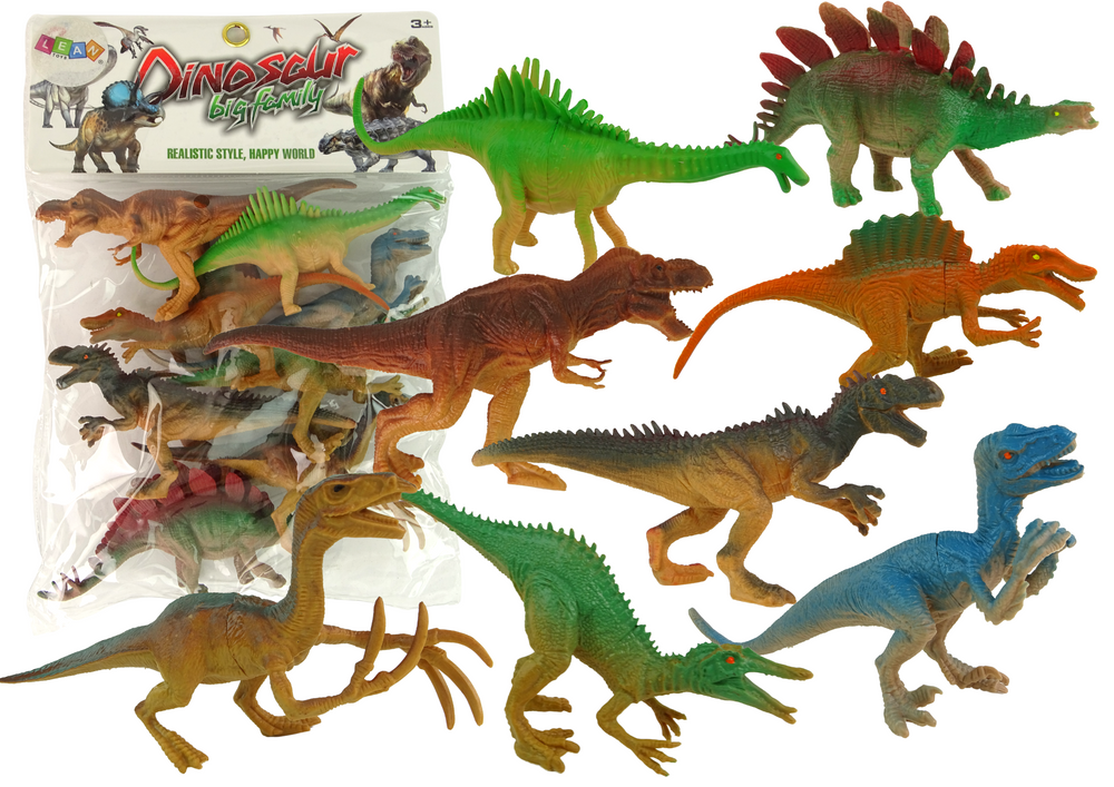 Figūrėlių rinkinys dinozaurų parko gyvūnai leantoys, 8 vnt.
