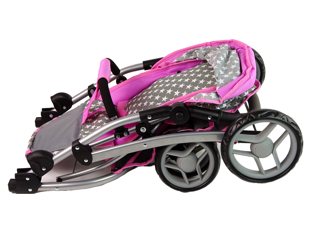 Lėlių vežimėlis lean toys 2in1, pilkas