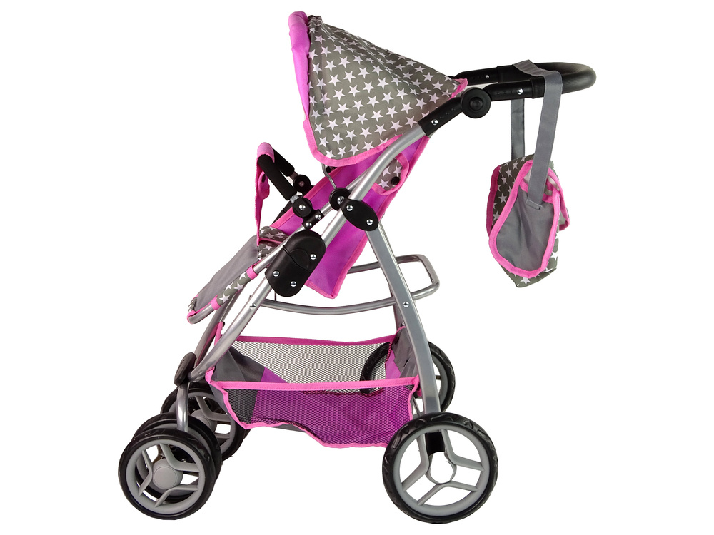 Lėlių vežimėlis lean toys 2in1, pilkas