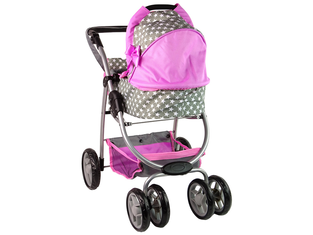 Lėlių vežimėlis lean toys 2in1, pilkas