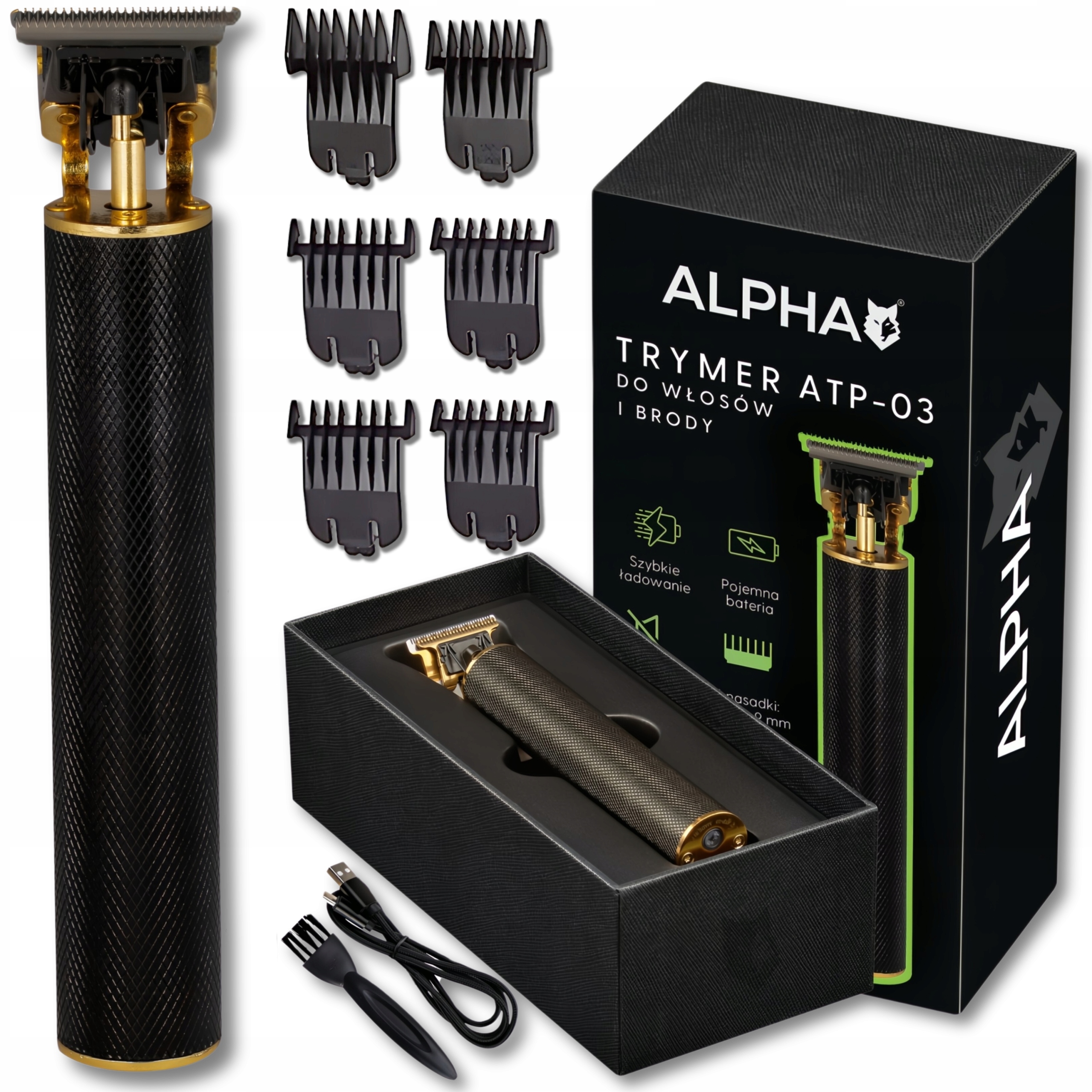"Alpha ATP-03" plaukų kirpimo mašinėlė juoda