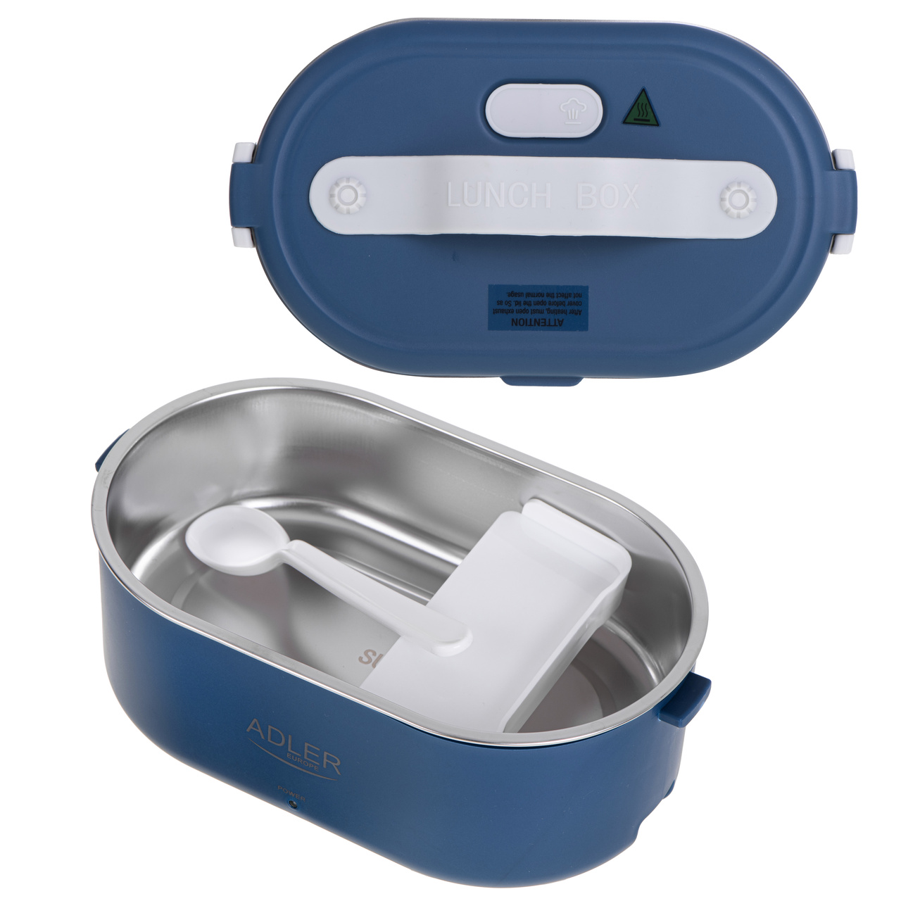 Adler AD 4505 mėlynas šildomas maisto indas su priedais, 0,8L, 55W