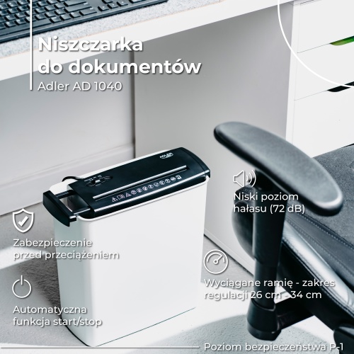 Adler ad 1040 dokumentų naikintuvė
