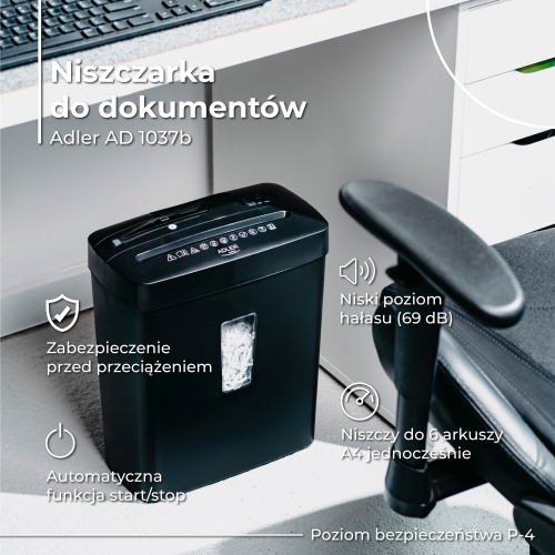 Dokumentų smulkintuvas adler ad 1037