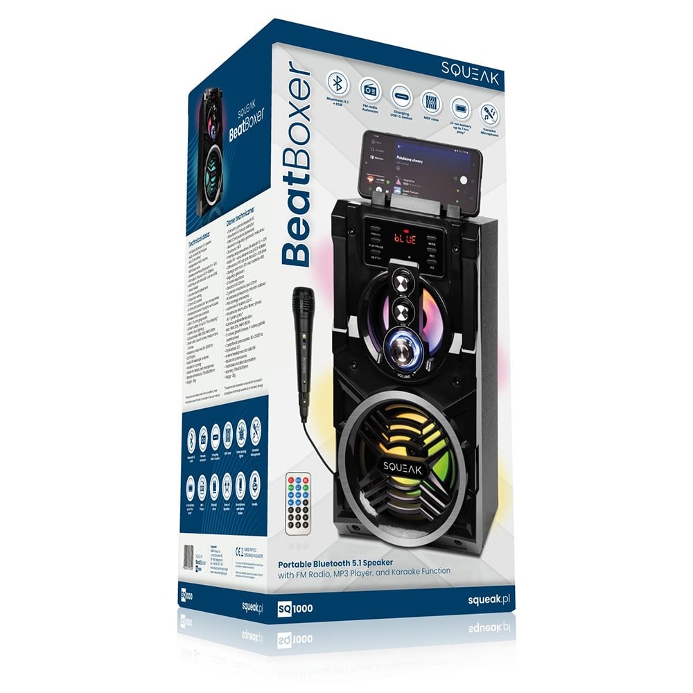 Nešiojamas garsiakalbis beatboxer bluetooth 5.1
