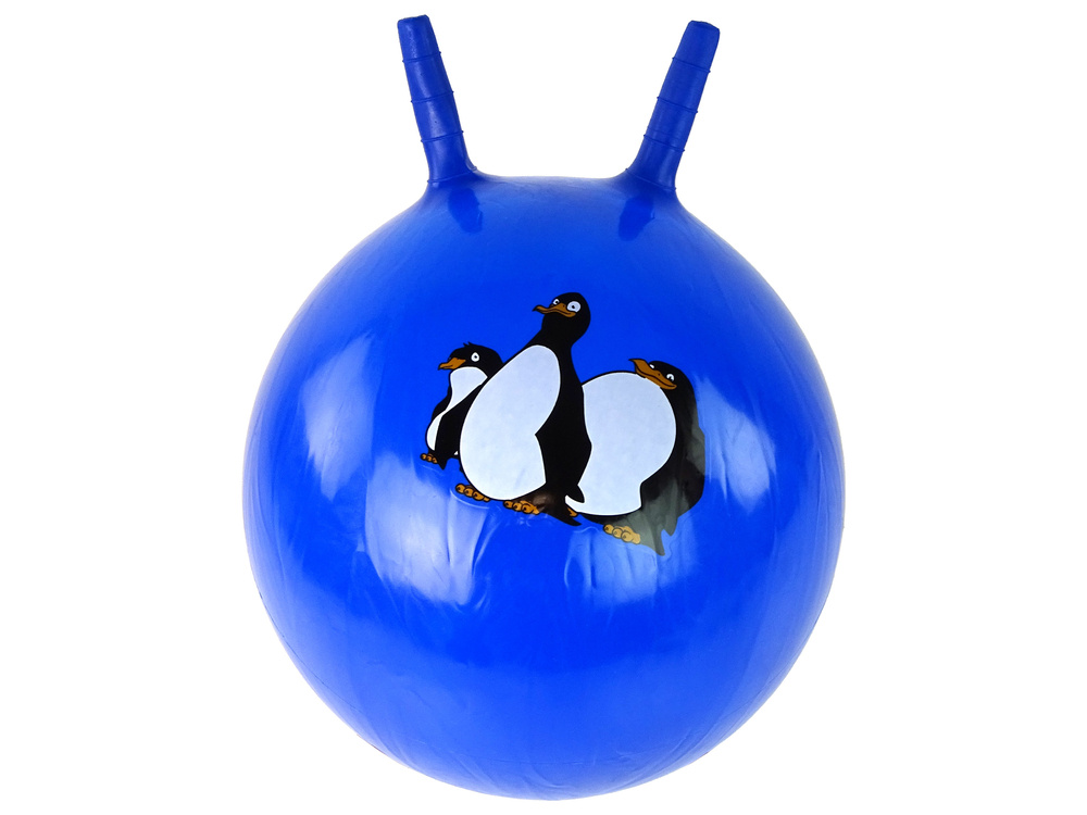 Šokinėjimo kamuolys su pingvinais lean toys, mėlynas, 45cm
