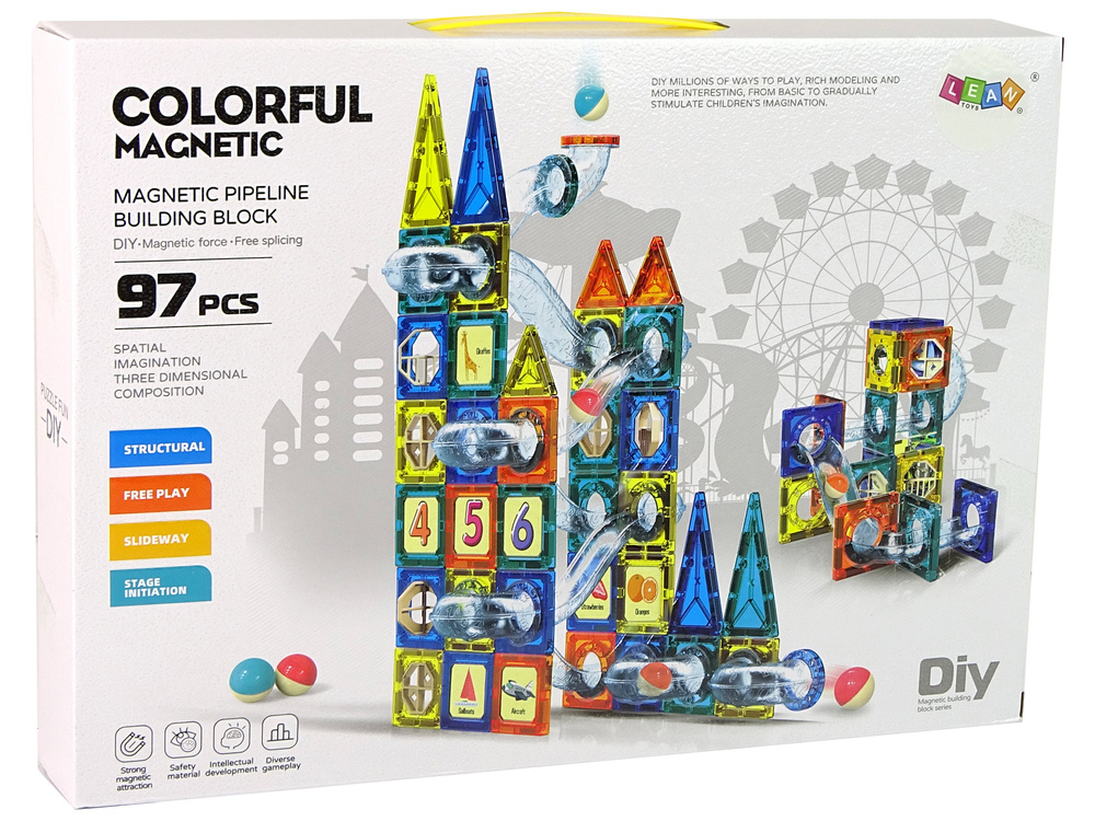 Magnetinis konstruktorius lean toys, 97 d.