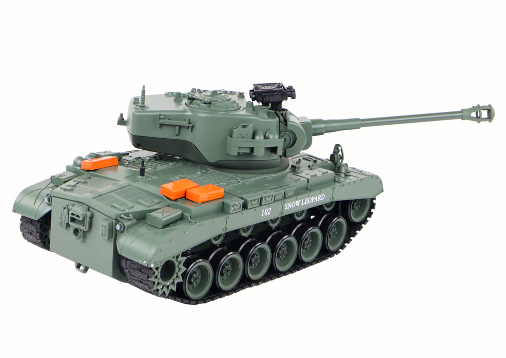 Nuotoliniu būdu valdomas tankas leopard r/c armata lean toys, pilkas