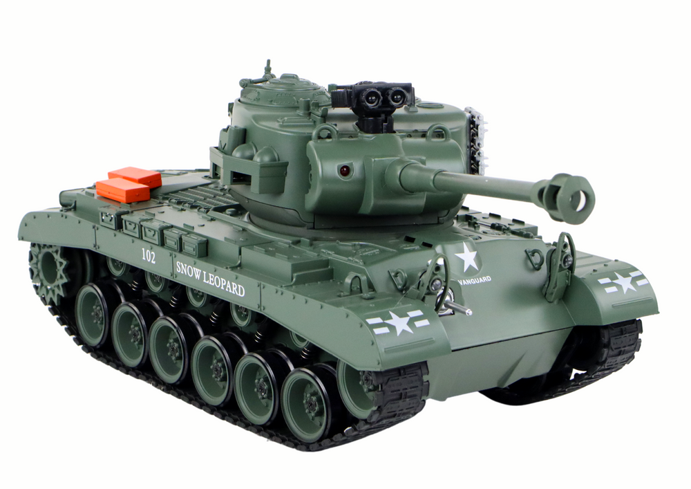 Nuotoliniu būdu valdomas tankas leopard r/c armata lean toys, pilkas