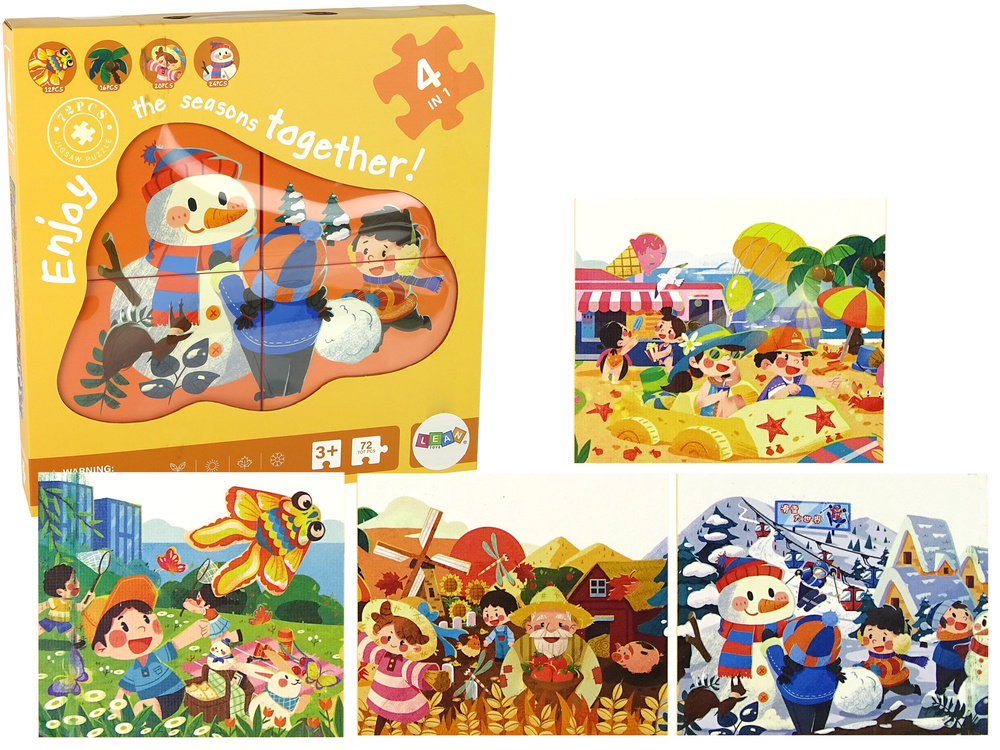 Dėlionė Lean Toys 4 in 1 Sezonai, 72 d.