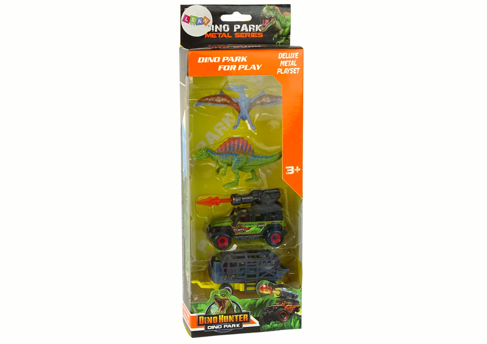 Figūrėlių rinkinys dinozaurai ir raketų automobilis leantoys
