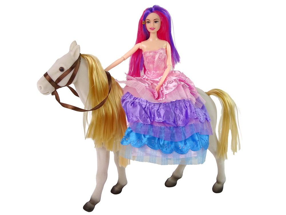 Princesės lėlė su baltu poniu lean toys