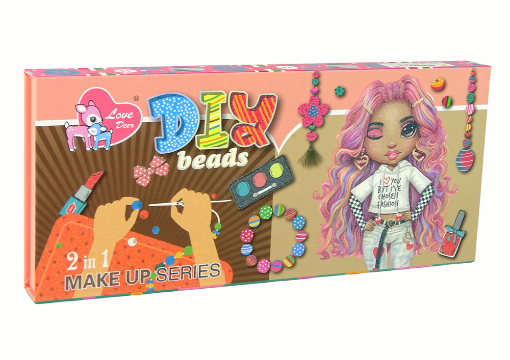 Makiažo ir papuošalų rinkinys leantoys jewelry makeup kit 2in1, 100 vnt.