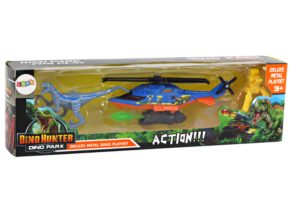 Sraigtasparnio ir dinozauro rinkinys blue dino park set lean toys