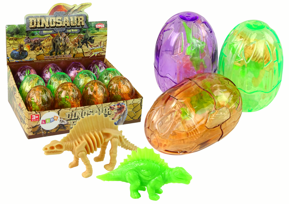Kiaušinis su 2 dinozaurų figūrėlėmis lean toys, 9 cm