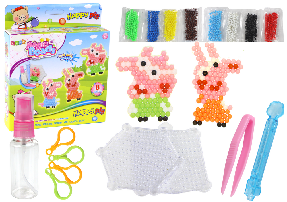 Vandens karoliukų rinkinys pig leantoys