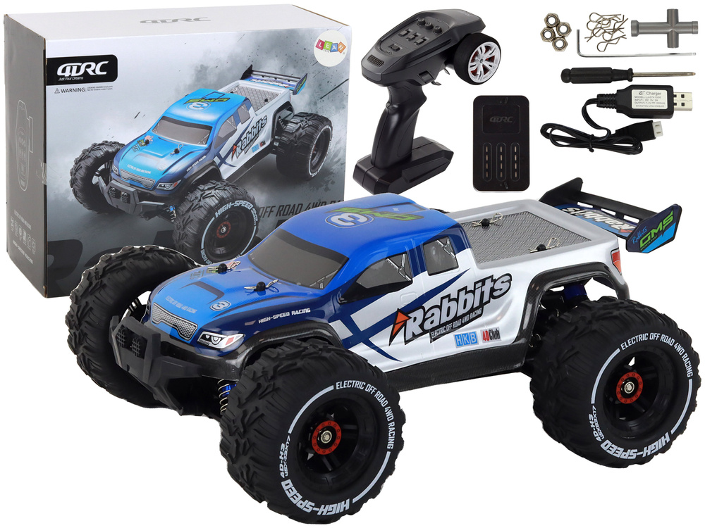 Nuotoliniu Būdu Valdomas Automobilis Rabbits Off-Road Car 4-Wheel Drive Lean Toys, Mėlynas