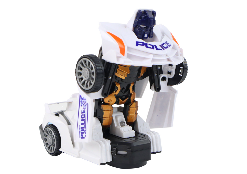 Automobilis - robotas 2in1 lean toys, baltas