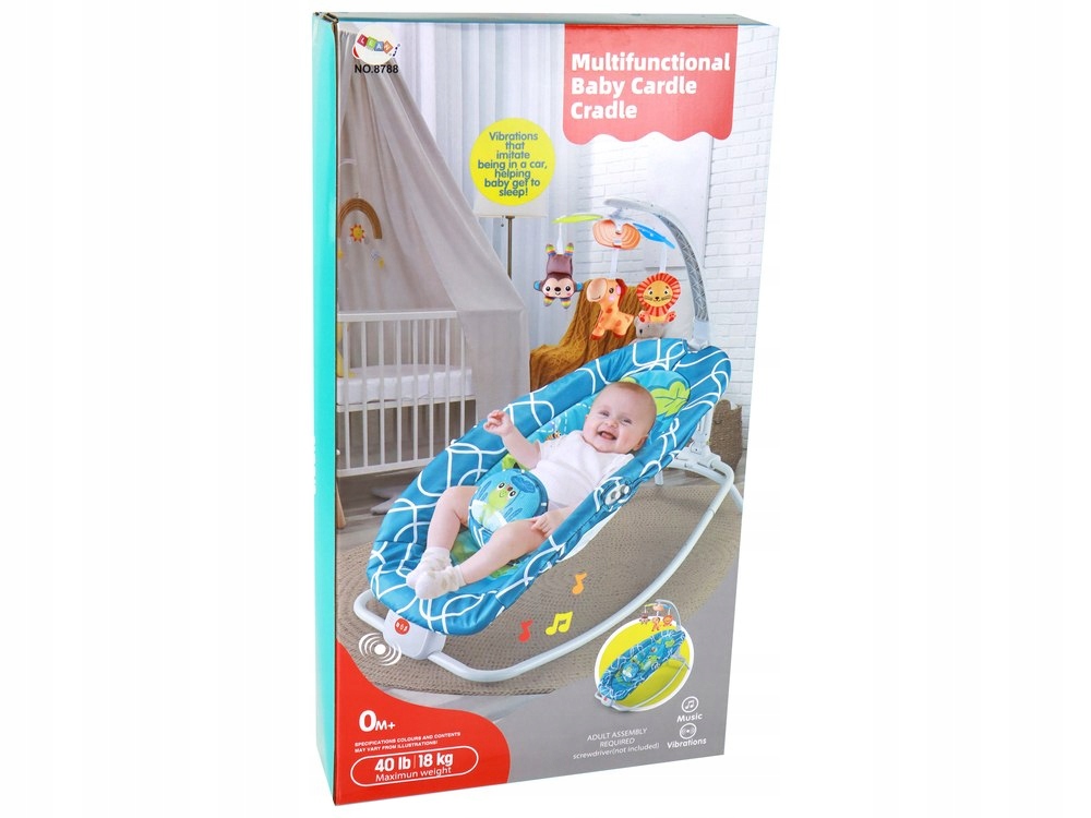 Supama kėdutė lean toys bouncer rocker 2in1