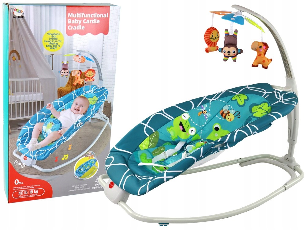 Supama kėdutė lean toys bouncer rocker 2in1