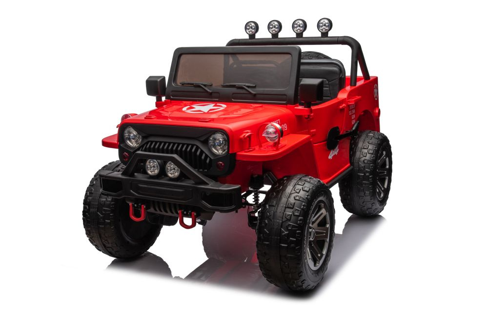 Raudonas jh-102 akumuliatorinis automobilis