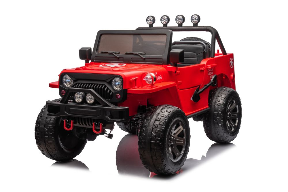 Raudonas jh-102 akumuliatorinis automobilis