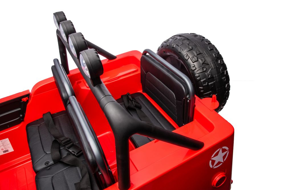 Raudonas jh-102 akumuliatorinis automobilis