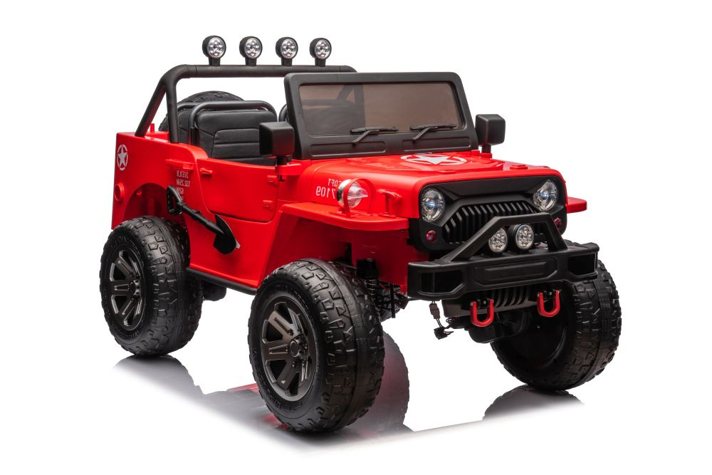 Raudonas jh-102 akumuliatorinis automobilis
