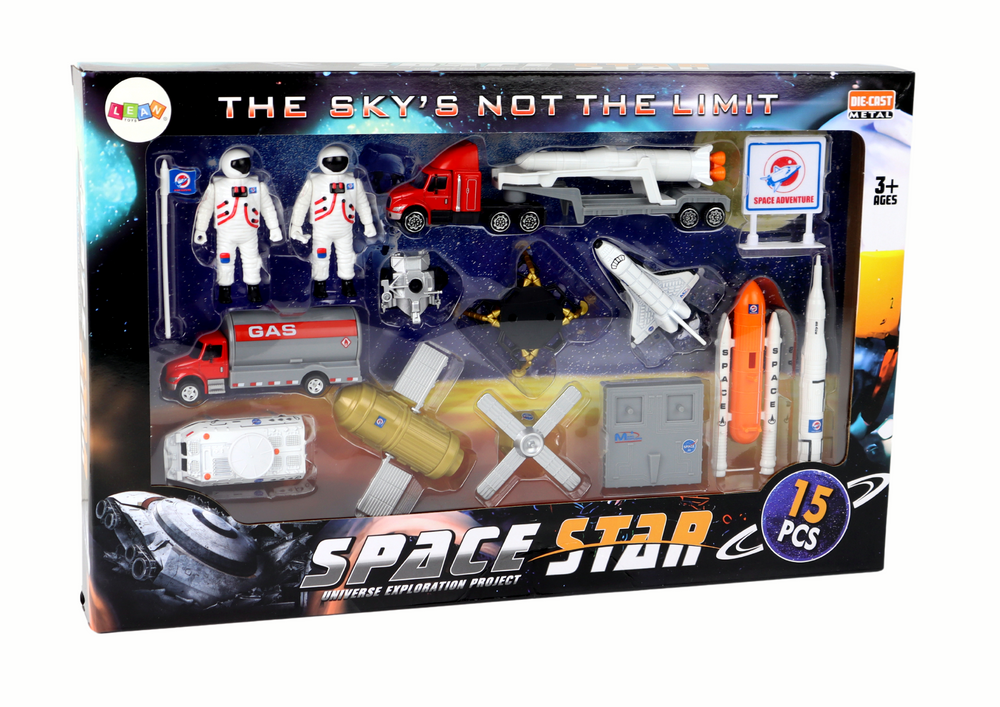 Kosminės stoties rinkinys space truck rocket lean toys, 15 d.