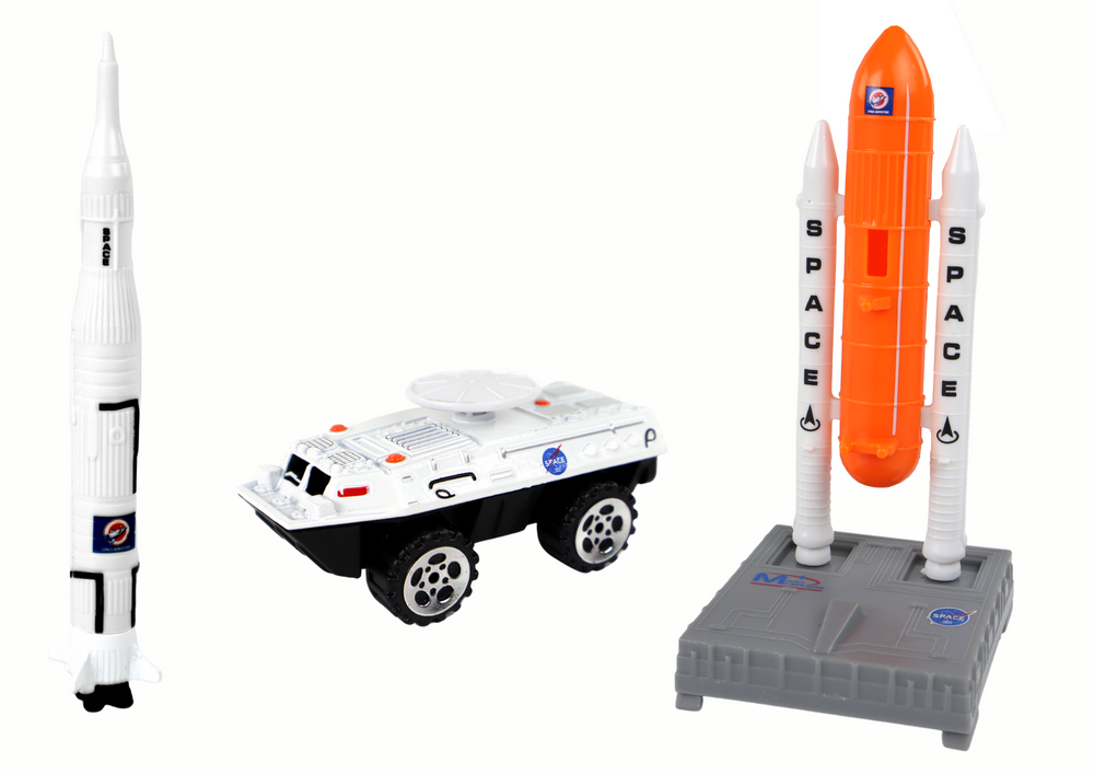 Kosminės stoties rinkinys space truck rocket lean toys, 15 d.
