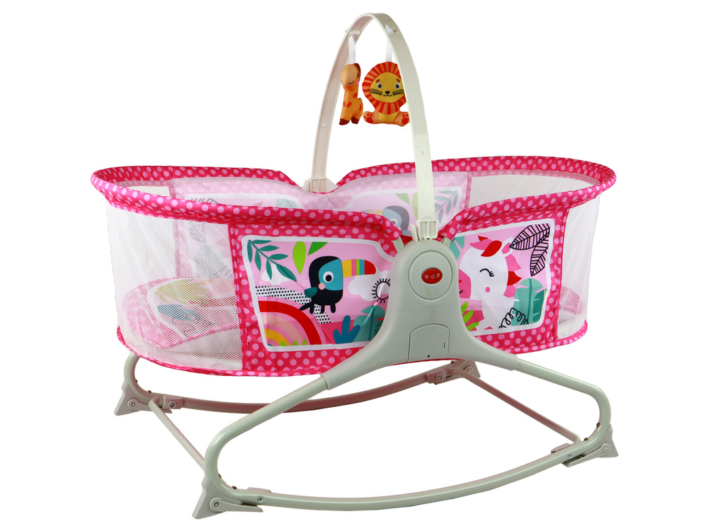 Daugiafunkcinis gultukas/sūpynės rocker 2in1 lean toys, pink, 85x70x50 cm