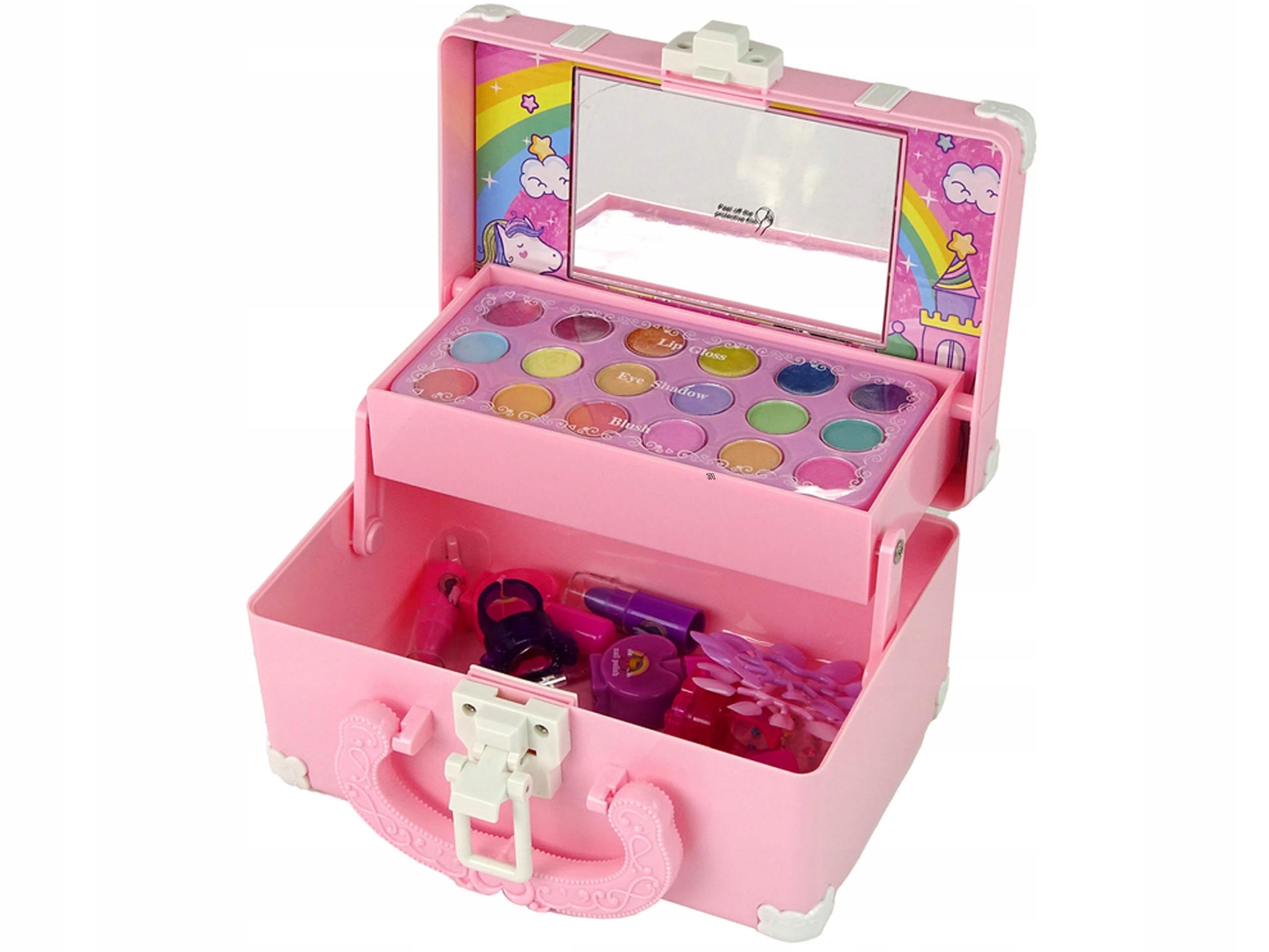 34in1 grožio rinkinys nagams makeup box pink make up