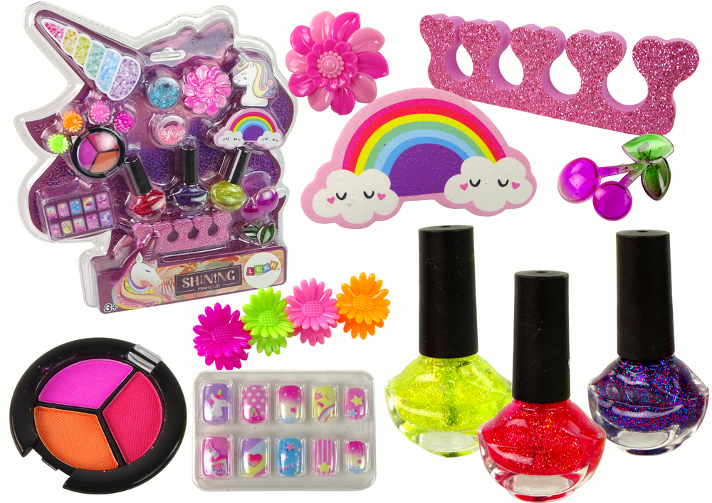 Kosmetikos ir nagų dailės rinkinys vaikams leantoys unicorn nail art makeup set, 1 vnt.