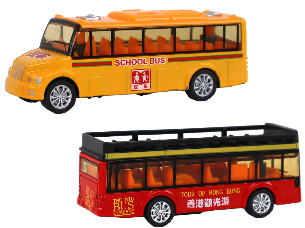Žaislinių autobusų rinkinys lean toys, 4 vnt.
