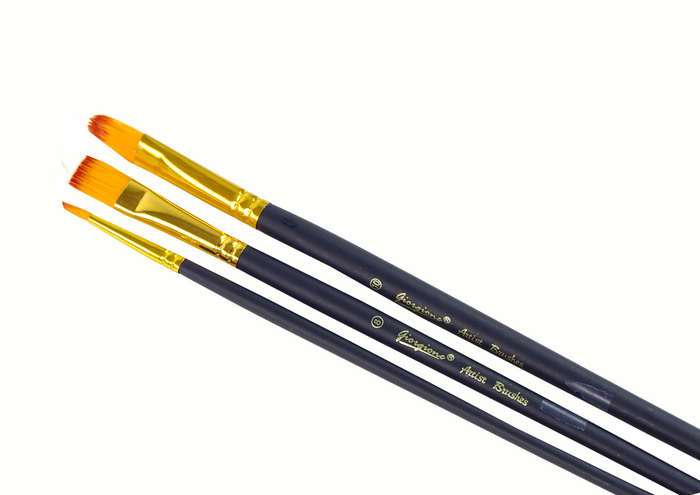 Dažymo teptukų rinkinys, 3 formos, 19 cm
