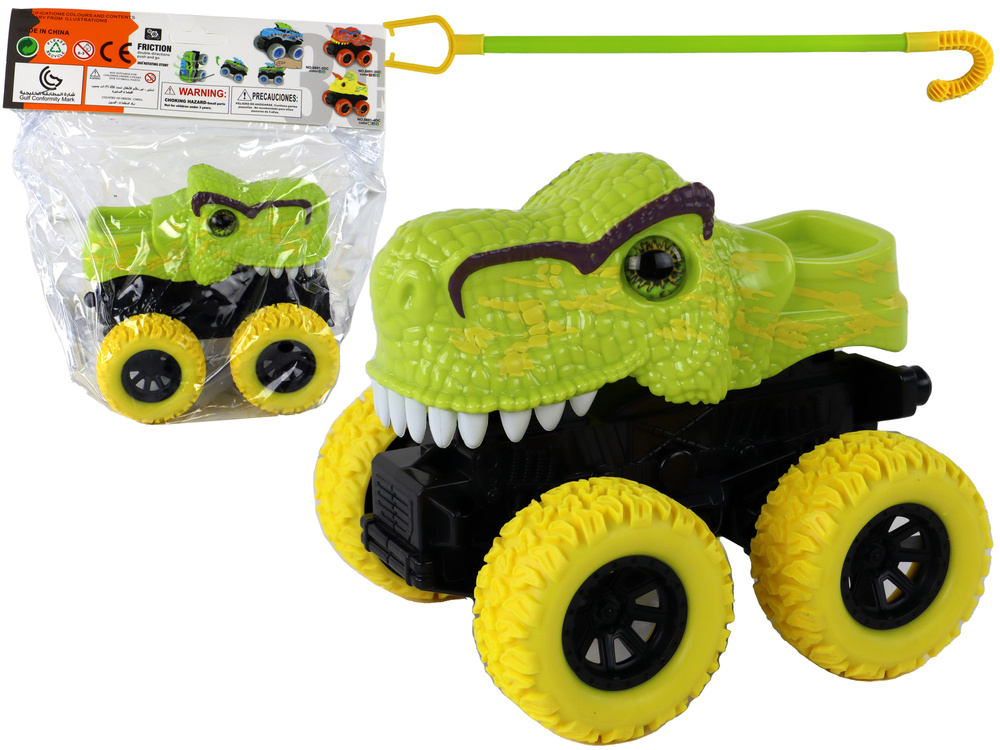 Žaislinis automobilis tyrannosaurus lean toys, žalias, 12x11x11,5 cm