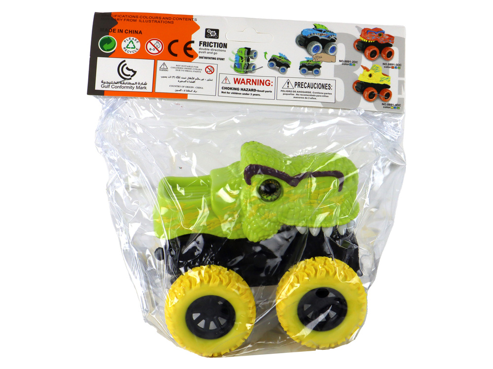 Žaislinis automobilis tyrannosaurus lean toys, žalias, 12x11x11,5 cm