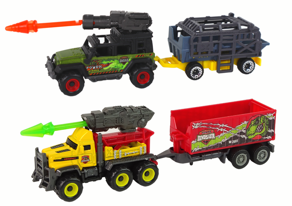 Transporto priemonių rinkinys su dinozaurais lean toys
